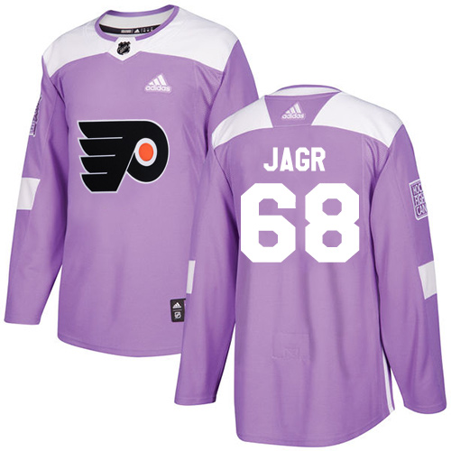 Adidas Flyers #68 Jaromir Jagr Purple Authentic Fights Cancer Stitched NHL Jersey